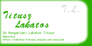 titusz lakatos business card